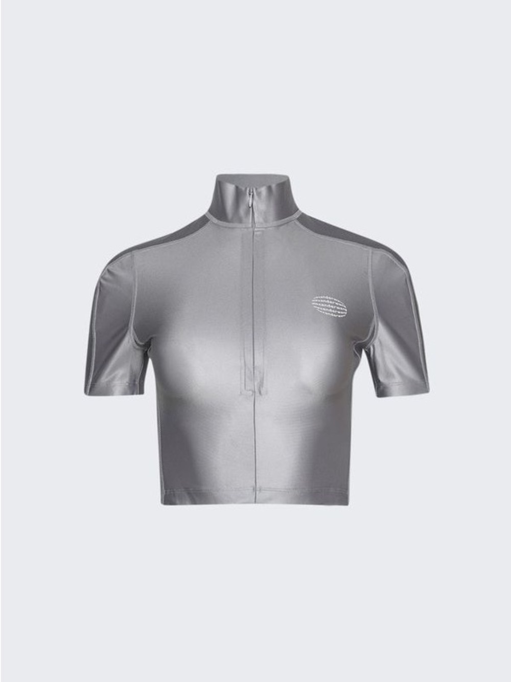 Alexander Wang Silver Performance Cycling Jersey Rash Guard